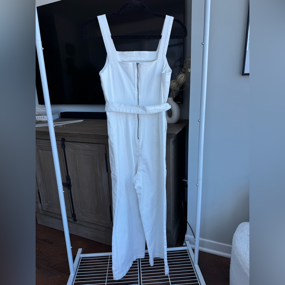 Copper Key White Denim Jumpsuit - Picture 3 of 9